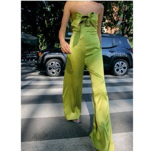Zara Green Strapless Jumpsuit NWT
